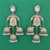 Indo Western Mother Of Pearl Earring with Mehndi Plating