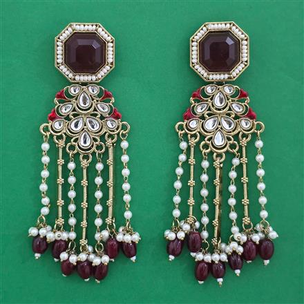 Indo Western Pearl Earring with Mehndi Plating