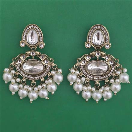 Indo Western Pearl Earring with Mehndi Plating