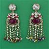 Indo Western Meenakari Earring with Mehndi Plating