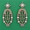 Indo Western Pearl Earring with Mehndi Plating