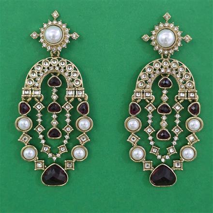 Indo Western Pearl Earring with Mehndi Plating