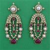 Indo Western Pearl Earring with Mehndi Plating