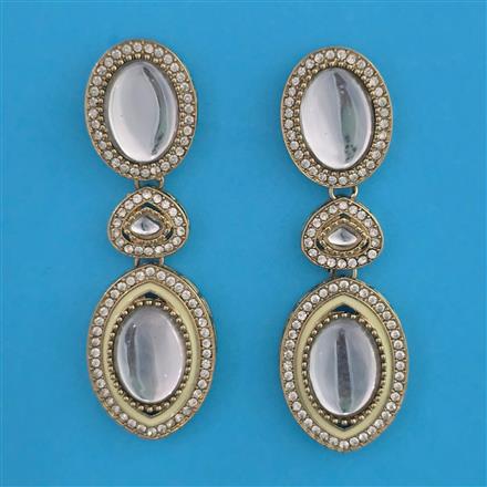 Indo Western Long Earring with Mehndi Plating