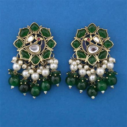 Indo Western Birds Earring with Mehndi Plating