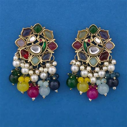 Indo Western Birds Earring with Mehndi Plating