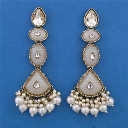 Indo Western Long Earring with Mehndi Plating