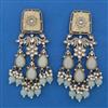 Indo Western Mother Of Pearl Earring with Mehndi Plating