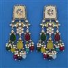 Indo Western Mother Of Pearl Earring with Mehndi Plating