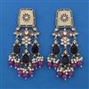 Indo Western Mother Of Pearl Earring with Mehndi Plating