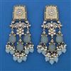Indo Western Mother Of Pearl Earring with Mehndi Plating