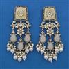 Indo Western Mother Of Pearl Earring with Mehndi Plating