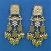 Indo Western Mother Of Pearl Earring with Mehndi Plating