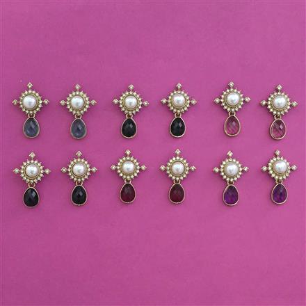 Indo Western Combo Earring Set with Mehndi Plating