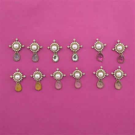 Indo Western Combo Earring Set with Mehndi Plating