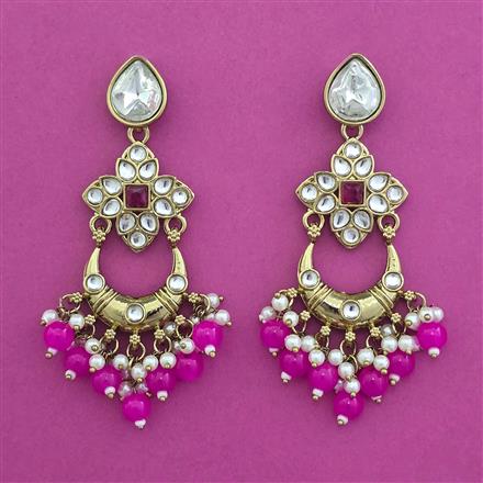 Indo Western Chand Earring with Mehndi Plating