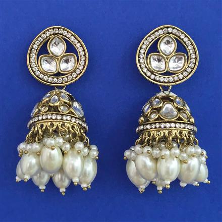 Indo Western Jhumki with Mehndi Plating