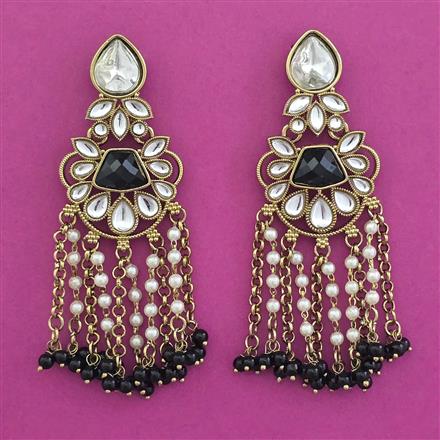 Indo Western Pearl Earring with Mehndi Plating