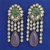 Indo Western Long Earring with Mehndi Plating