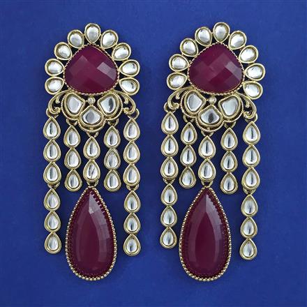 Indo Western Long Earring with Mehndi Plating