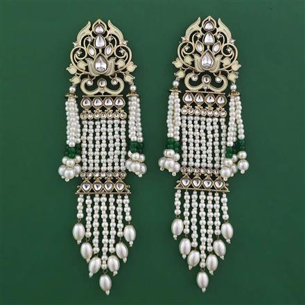 Indo Western Long Earring with Mehndi Plating