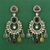 Indo Western Long Earring with Mehndi Plating