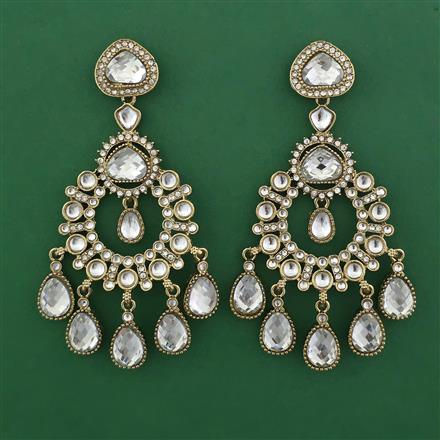 Indo Western Long Earring with Mehndi Plating