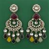 Indo Western Long Earring with Mehndi Plating