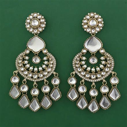 Indo Western Long Earring with Mehndi Plating