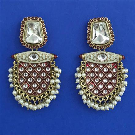 Indo Western Meenakari Earring with Mehndi Plating