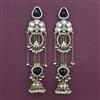 Indo Western Long Earring with Mehndi Plating