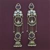 Indo Western Long Earring with Mehndi Plating
