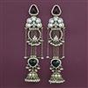 Indo Western Long Earring with Mehndi Plating