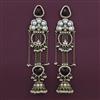 Indo Western Long Earring with Mehndi Plating