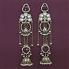 Indo Western Long Earring with Mehndi Plating