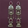 Indo Western Long Earring with Mehndi Plating