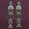 Indo Western Long Earring with Mehndi Plating