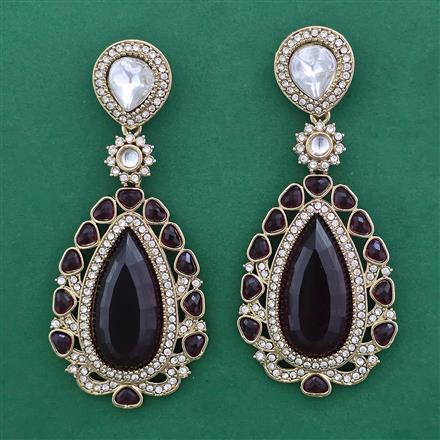 Indo Western Long Earring with Mehndi Plating