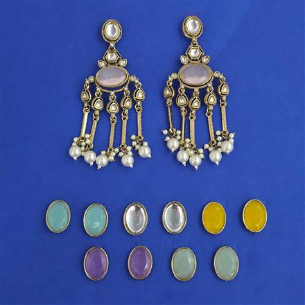 Indo Western Changeable Earring with Mehndi Plating