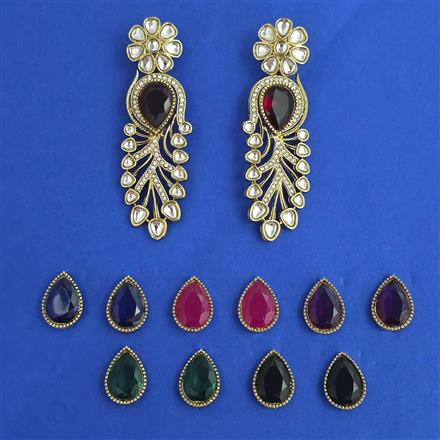 Indo Western Changeable Earring with Mehndi Plating