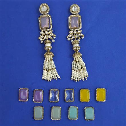 Indo Western Changeable Earring with Mehndi Plating