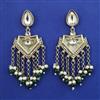 Indo Western Mother Of Pearl Earring with Mehndi Plating