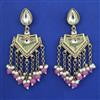Indo Western Mother Of Pearl Earring with Mehndi Plating