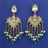 Indo Western Mother Of Pearl Earring with Mehndi Plating