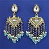 Indo Western Mother Of Pearl Earring with Mehndi Plating