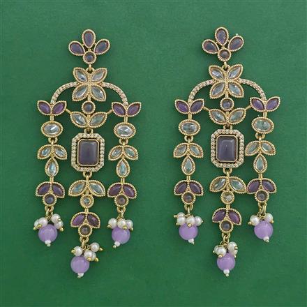 Indo Western Pearl Earring with Mehndi Plating