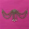 Indo Western Pearl Hair Brooch With Mehndi Plating