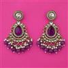 Indo Western Pearl Earring with Mehndi Plating