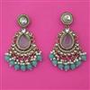 Indo Western Pearl Earring with Mehndi Plating