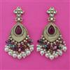 Indo Western Long Earring with Mehndi Plating